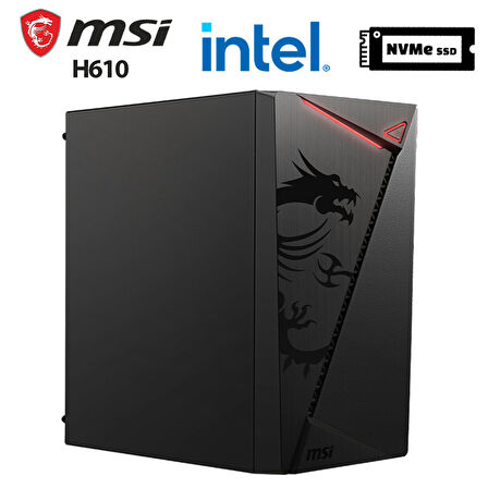 MSI SHIELD X1 i5 12400F 16GB Ram 512GB M.2 NVMe SSD 2GB GT610 Ekran Kartı Masaüstü Ofis Bilgisayarı