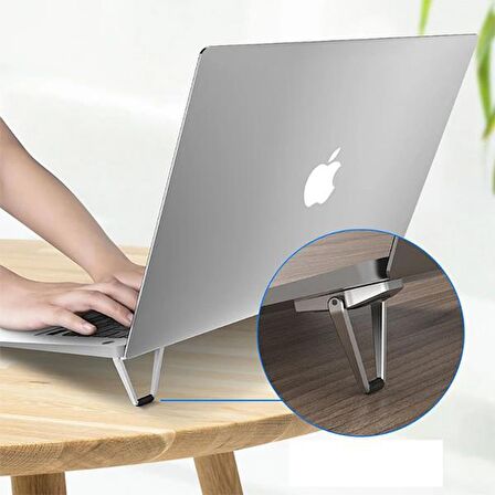 Coofbe Mini Laptop Standı Masaüstü Laptop Tutucu Laptop Standı Portatif Yapışkanlı Laptop Standı set