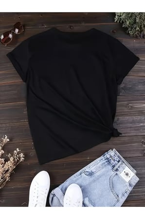 Unisex Kore Usulü Kalp Baskılı Tasarım Tshirt