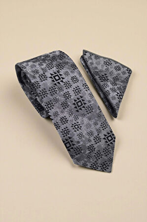 Motif Desen Batik Gri Kravat & Mendil