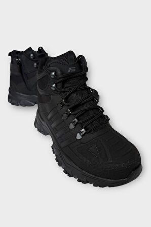 Unısex Soğuk Geçirmez Fermuarlı Trekking & Outdoor Bot SİYAH