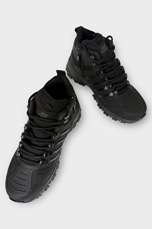 Unısex Soğuk Geçirmez Fermuarlı Trekking & Outdoor Bot SİYAH