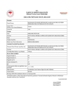 BMusa MEGAMİNO 1 LT Sıvı Organik Gübre