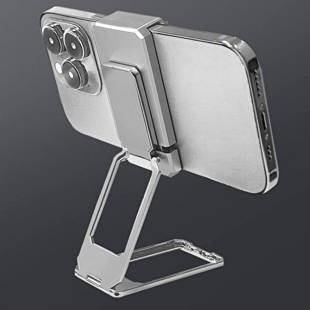 360 Derece Dönen Tüm Telefon Tipleri İle Uyumlu Metal Telefon Standı Braket ( Lisinya )