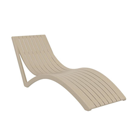 Omnipazar TRK-087 Siesta Minderli Yastıklı Lüks Ergonomik Slim Şezlong  Kum Gri