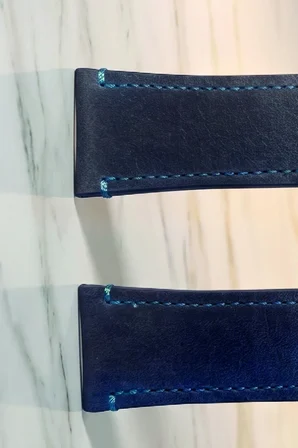 22mm Hakiki Deri Saat Kordonu Premium Klasik Saat Kayışı Dayanıklı ve Konforlu - Lacivert