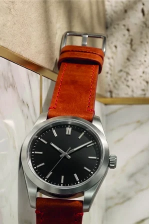 22mm Hakiki Deri Saat Kordonu Premium Klasik Saat Kayışı Dayanıklı ve Konforlu - Kırmızı