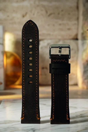 22mm Hakiki Deri Saat Kordonu Premium Klasik Saat Kayışı Dayanıklı ve Konforlu - Kahverengi