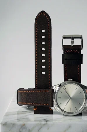 22mm Hakiki Deri Saat Kordonu Premium Klasik Saat Kayışı Dayanıklı ve Konforlu - Kahverengi