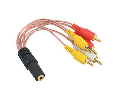  3.5 Mm Stereo Di̇şi̇ / 6 Rca Erkek 5+1 Kablo