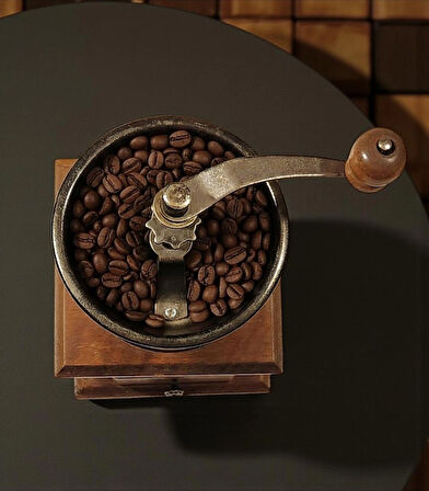 Klasik Kahve Çekirdeği Değirmeni Baharat Öğütücü Vintage El Öğütücü Ahşap Retro Değirmen