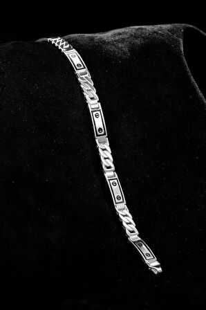 Erkek Gümüş Bileklik - Vidalı Tasarım Parlak Gurmet Model 925 Ayar Erkek Bileklik