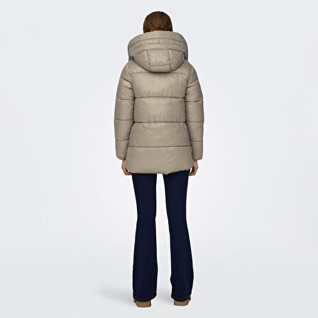 Only Açık Kahve Kadın Mont ONLNEWSCARLETT HOOD PUFFER CC OTW