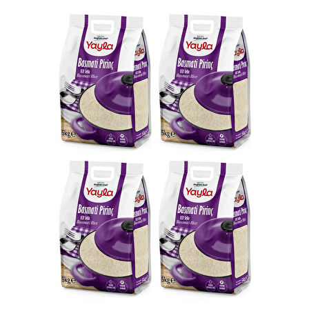 Yayla Bakliyat Basmati Pirinç 1121 Sella 5 kg x 4 Adet