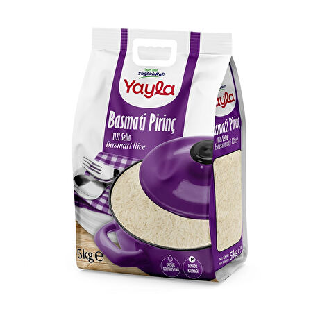 Yayla Bakliyat Basmati Pirinç 1121 Sella 5 kg x 4 Adet