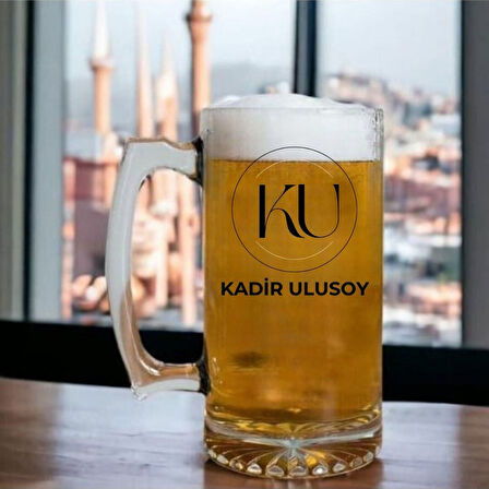 Kişiye Özel Tasarımlı Arjantin Bira Bardağı Kulplu Bardak 2 adet