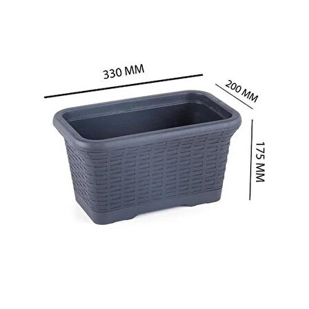 Omnipazar SO-HB01A Askılı Hasır Desen Balkon Saksı 6.5 Litre No 1