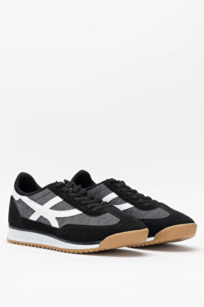 Erkek Keten Günlük Spor Ayakkabı  SİYAH - BEYAZ