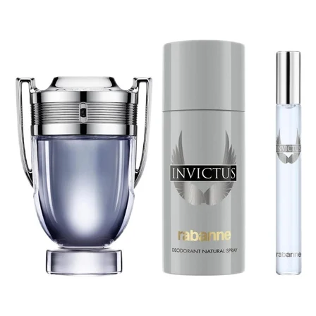 Rabanne Invictus EDT 100 ml + EDT 10 ml + 150 ml Deospray Erkek Parfüm Seti