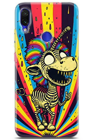 Xiaomi Redmi Note 7 Pro uyumlu Renkler 18 HD Kapak Zombie Zebra Renk