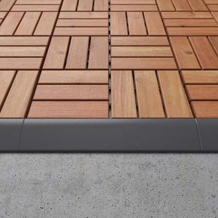 IKEA RUNNEN yer döşemesi kenar şeridi, koyu gri, 4 adet 