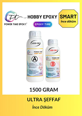 1500 gram Hobby Epoxy Smart/ Şeffaf Epoksi Reçine Ince Döküm