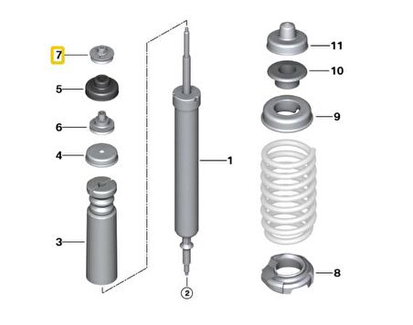 BMW 1 VE 3 SERİSİ ARKA AMORTİSÖR ÜST DESTEK TAKOZU 33506771737