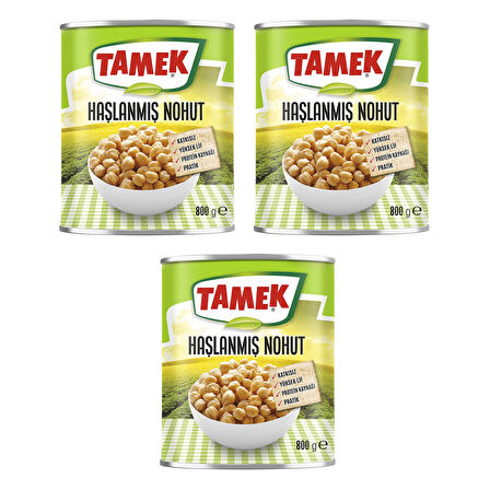 Tamek Haşlanmış Nohut 800 Gr x 3'Lü Paket