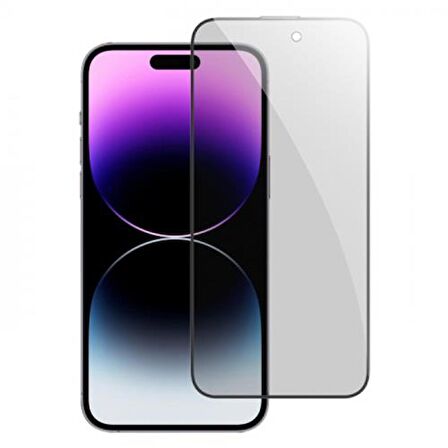 Coofbe 0.3mm Parmak İzi Bırakmaz Alümina Privacy İphone 15 Plus Hayalet Ekran Koruyucu Full Kaplama