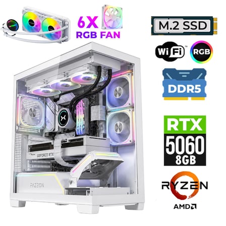 Xaser Clove X10 Ryzen 7 5700X 16GB Ram 1TB M.2 NVMe SSD 8GB RTX5060 Sıvı Soğutmalı Oyuncu Bilgisayarı