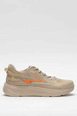 Erkek Triko Sneaker Rahat Hava Alabilen Kokusuz Spor Ayakkabı BEJ