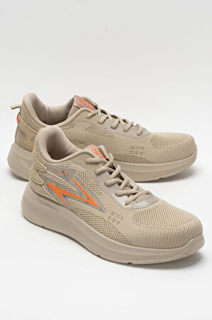 Erkek Triko Sneaker Rahat Hava Alabilen Kokusuz Spor Ayakkabı BEJ