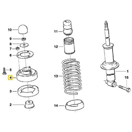 BMW E34 FEBİ ARKA AMORTİSÖR KULE TAKOZU 33521132270