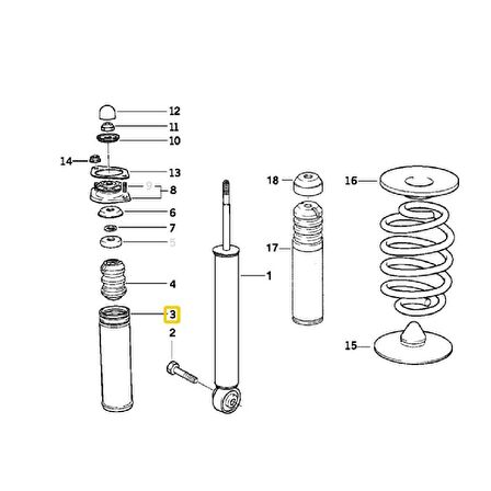 BMW E36 E46 VE Z4 FEBİ ARKA AMORTİSÖR KORUMA BORUSU 33521136283