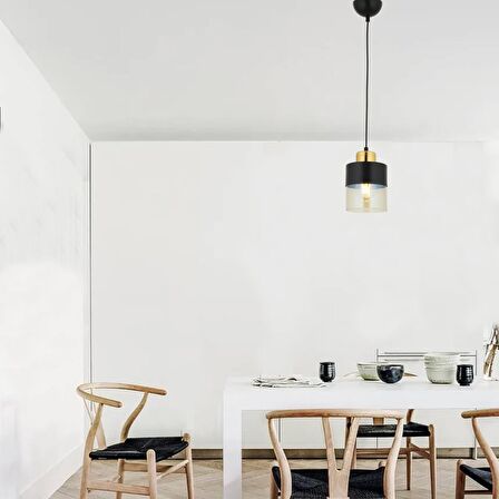 Boris Tekli Siyah Modern Retro Sarkıt Mutfak Salon Sarkıt Avize 