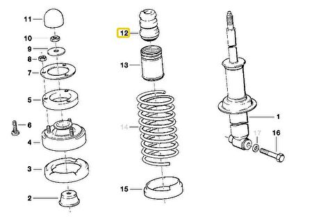 BMW E32 E34 VE E38 FEBİ ARKA AMORTİSÖR LASTİĞİ 33531135624