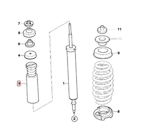 BMW E81 E82 E88 E90 E92 FEBİ ARKA AMORTİSÖR TAKOZU 33536767334