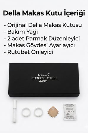 Della Orijinal Profesyonel 440C Saç Kesim Düz Makas 6,5 Numara NPK15 65