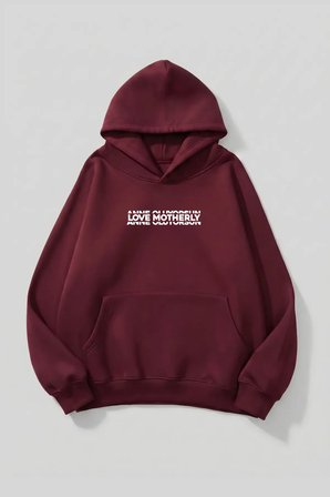 Unisex Yumuşak Dokulu Anne Oluyorsun Baskılı Tasarım Oversize 3 İplik Hoodie Sweatshirt