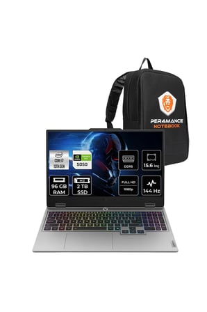LOQ i7 13700HX 96GB 2TB SSD RTX5050/8GB 100W 15.6" FHD 144Hz FDOS Gaming Laptop & PER4 Çanta