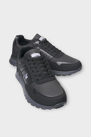 Erkek Ortopedik Cilt Günlük Yürüyüş Koşu Sneaker Spor Ayakkabı SİYAH