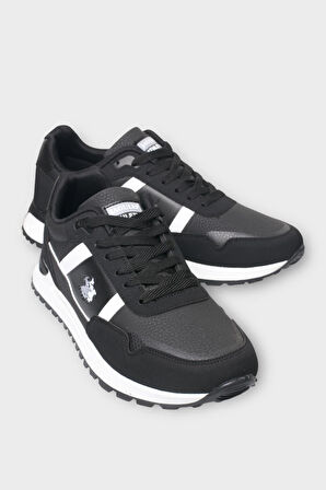 Erkek Ortopedik Cilt Günlük Yürüyüş Koşu Sneaker Spor Ayakkabı SİYAH - BEYAZ