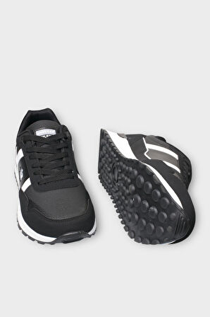 Erkek Ortopedik Cilt Günlük Yürüyüş Koşu Sneaker Spor Ayakkabı SİYAH - BEYAZ