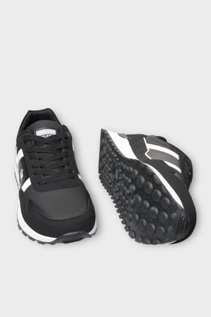 Erkek Ortopedik Cilt Günlük Yürüyüş Koşu Sneaker Spor Ayakkabı SİYAH - BEYAZ