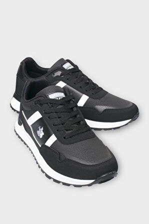 Erkek Ortopedik Cilt Günlük Yürüyüş Koşu Sneaker Spor Ayakkabı SİYAH - BEYAZ