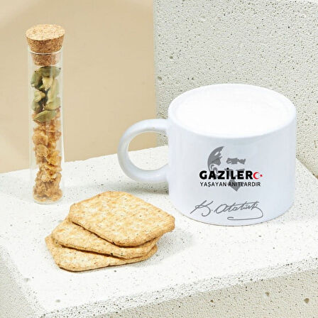 Kişiye Özel Gazilere Özel Motto Kahve Fincanı – Anlamlı ve Şık Tasarım