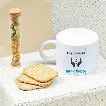 Kişiye Özel Fizyoterapist Temalı Motto Kahve Fincanı – Mesleğe Özel Şık Tasarım