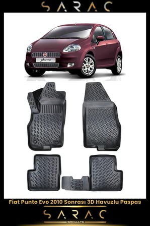 Fiat Punto 2015 Model Araca Özel 3d Havuzlu Paspas