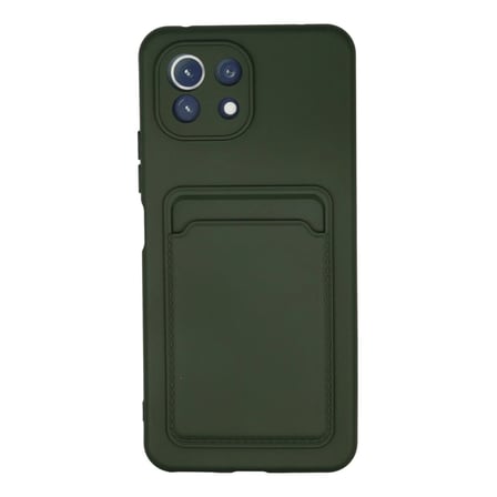 Xiaomi Mi 11 Kılıf Kelvin Kartvizitli Silikon - Koyu Yeşil