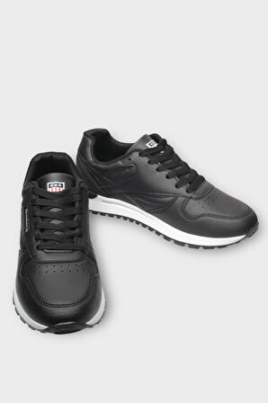 Unisex Ortopedik Günlük Yürüyüş Koşu Sneaker Spor Ayakkabı SİYAH - BEYAZ